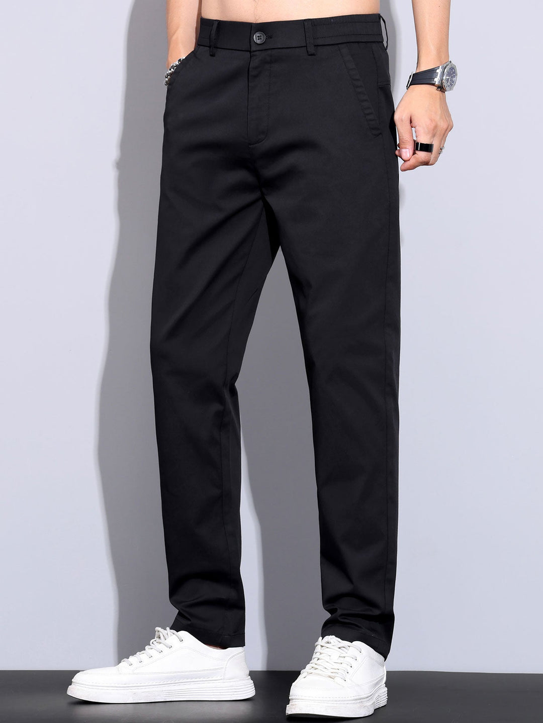 Herren Kurzarm Zip-Polo & Hose mit elastischem Bund und geradem Bein Set