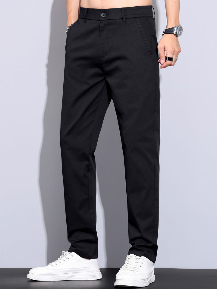 Herren Kurzarm Zip-Polo & Hose mit elastischem Bund und geradem Bein Set