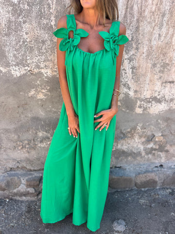 Stacey | Geblümtes Maxikleid für Damen mit U-förmigem Ausschnitt