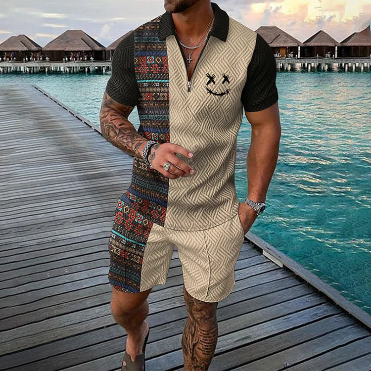 Emil | Zeitreisender Poloshirt- und Shorts-Set für Herren