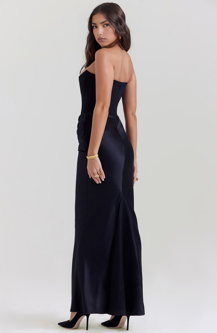 Hera | Elegantes Retro-Einfarbiges Trägerloses Partykleid für Damen