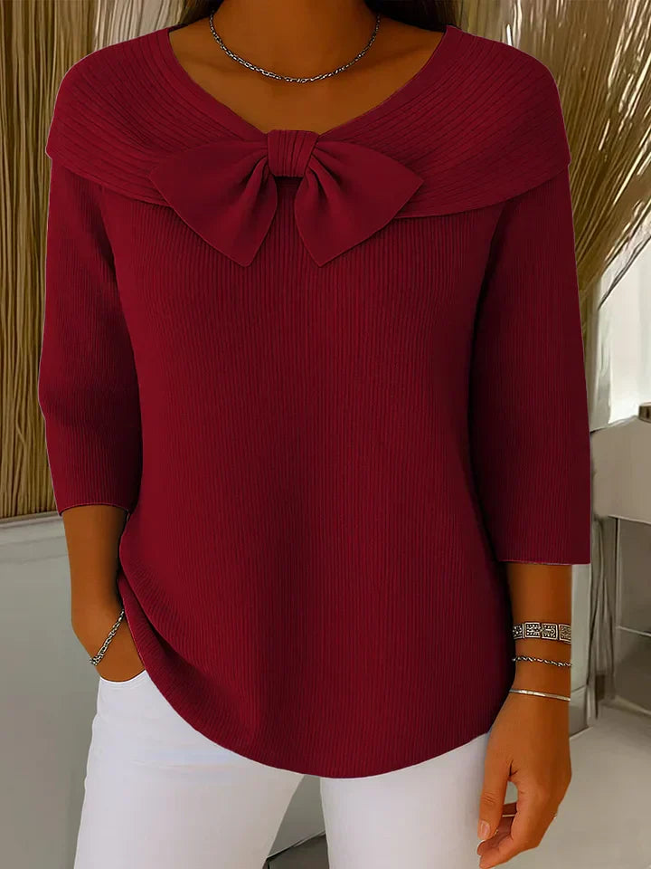 Serena | Damenpullover für Damen mit Schleife und Rundhalsausschnitt