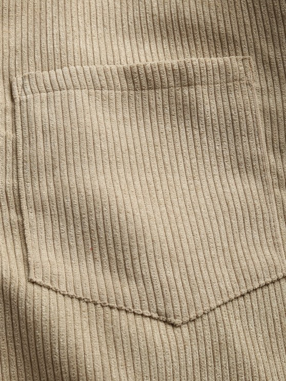 Herren Corduroy Langarmhemd mit halber Knopfleiste