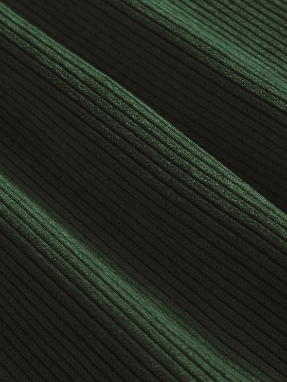 Herren Corduroy Langarmhemd mit halber Knopfleiste