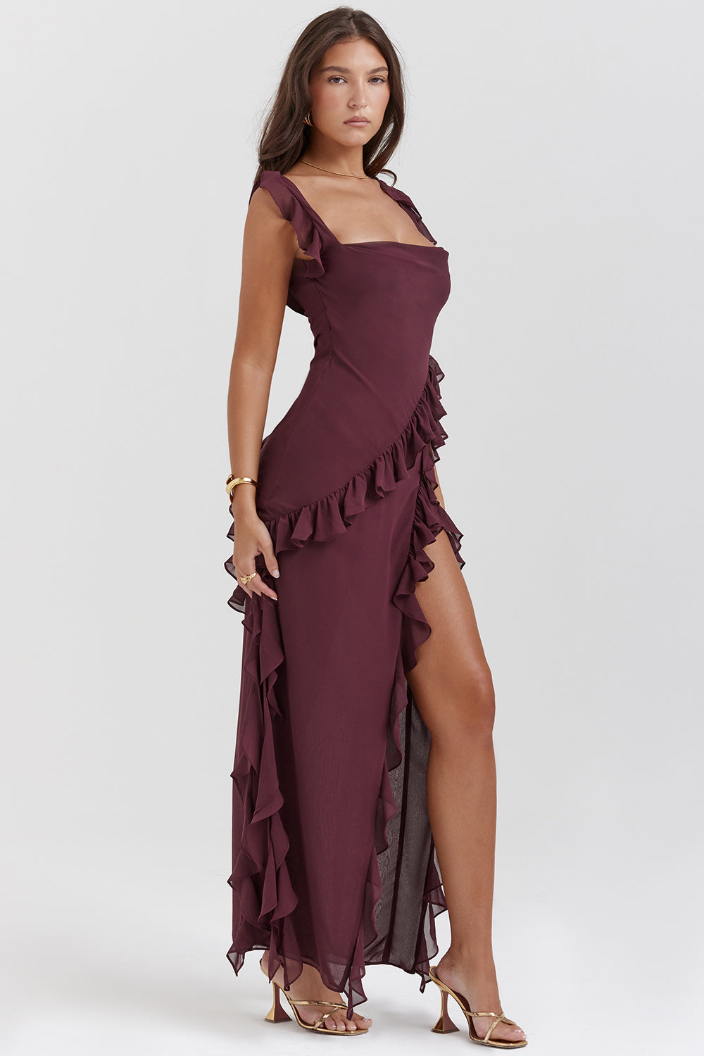 Laurine | Elegantes Maxikleid für Damen mit eckigem Ausschnitt