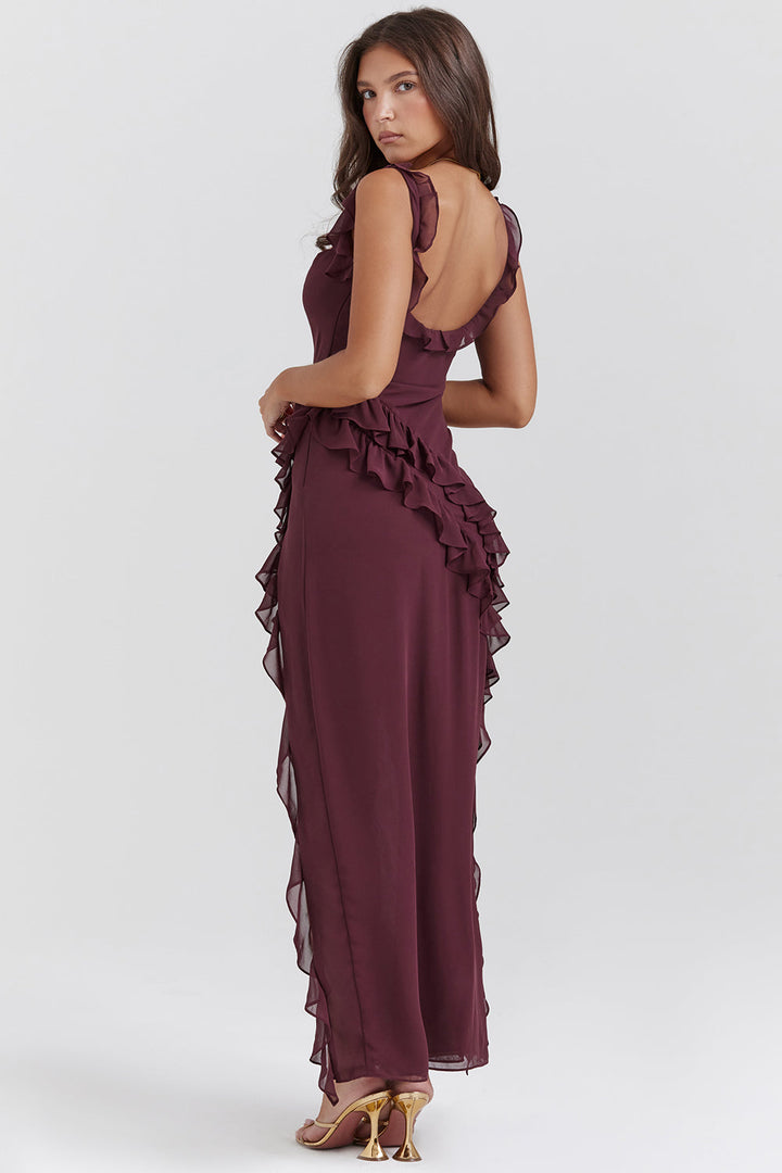 Laurine | Elegantes Maxikleid für Damen mit eckigem Ausschnitt