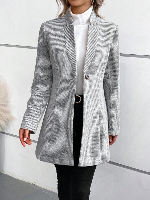 Tanja | Eleganter kragenloser Langarm-Überwurf für Damen