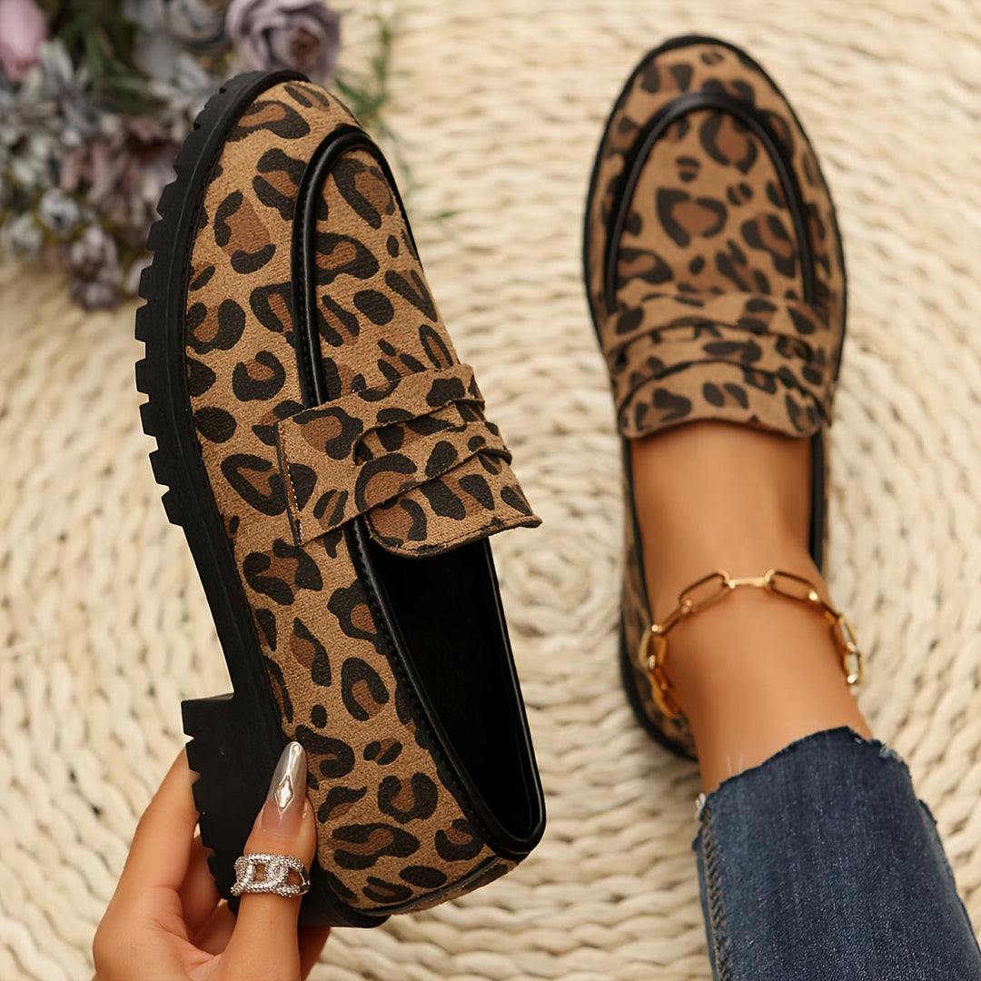 Maggie | Leopard-Print Slipper für Damen mit flachem Absatz