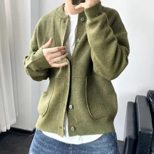 Harry | Eleganter Soft Pull Cardigan für Herren mit Rundhalsausschnitt
