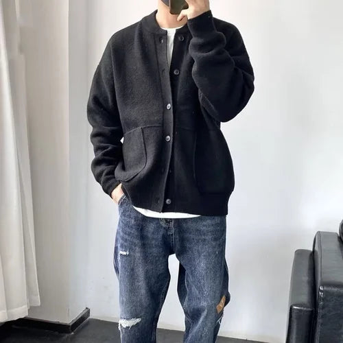 Harry | Eleganter Soft Pull Cardigan für Herren mit Rundhalsausschnitt