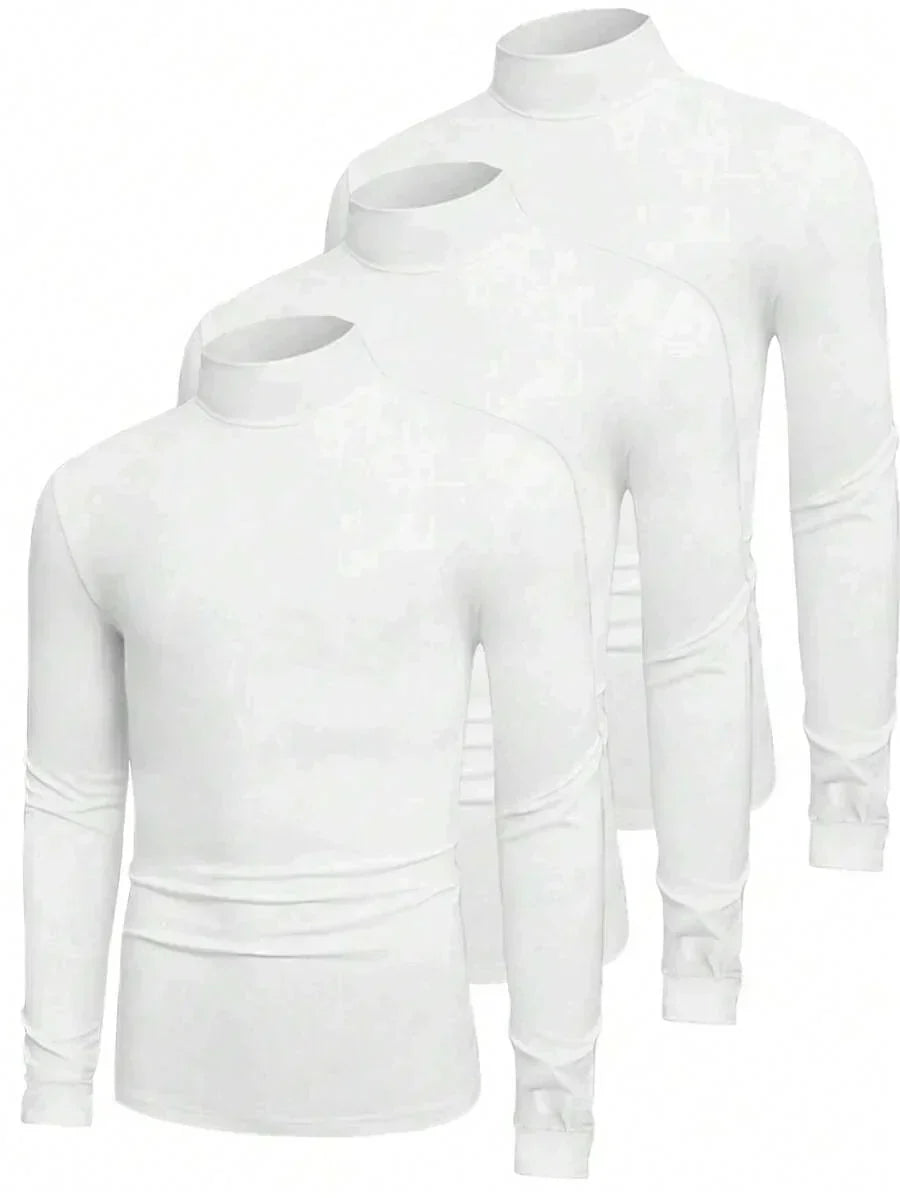 Ethan | Essentials Rollkragen 3er-Pack Pullover für Herren mit langen Ärmeln