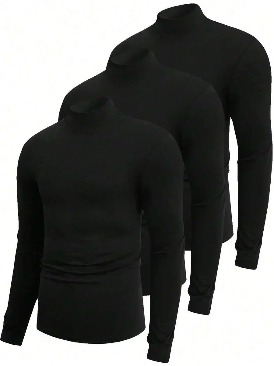 Ethan | Essentials Rollkragen 3er-Pack Pullover für Herren mit langen Ärmeln