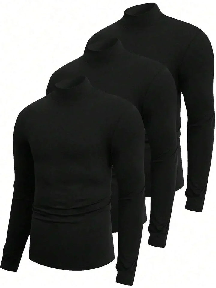 Ethan | Essentials Rollkragen 3er-Pack Pullover für Herren mit langen Ärmeln