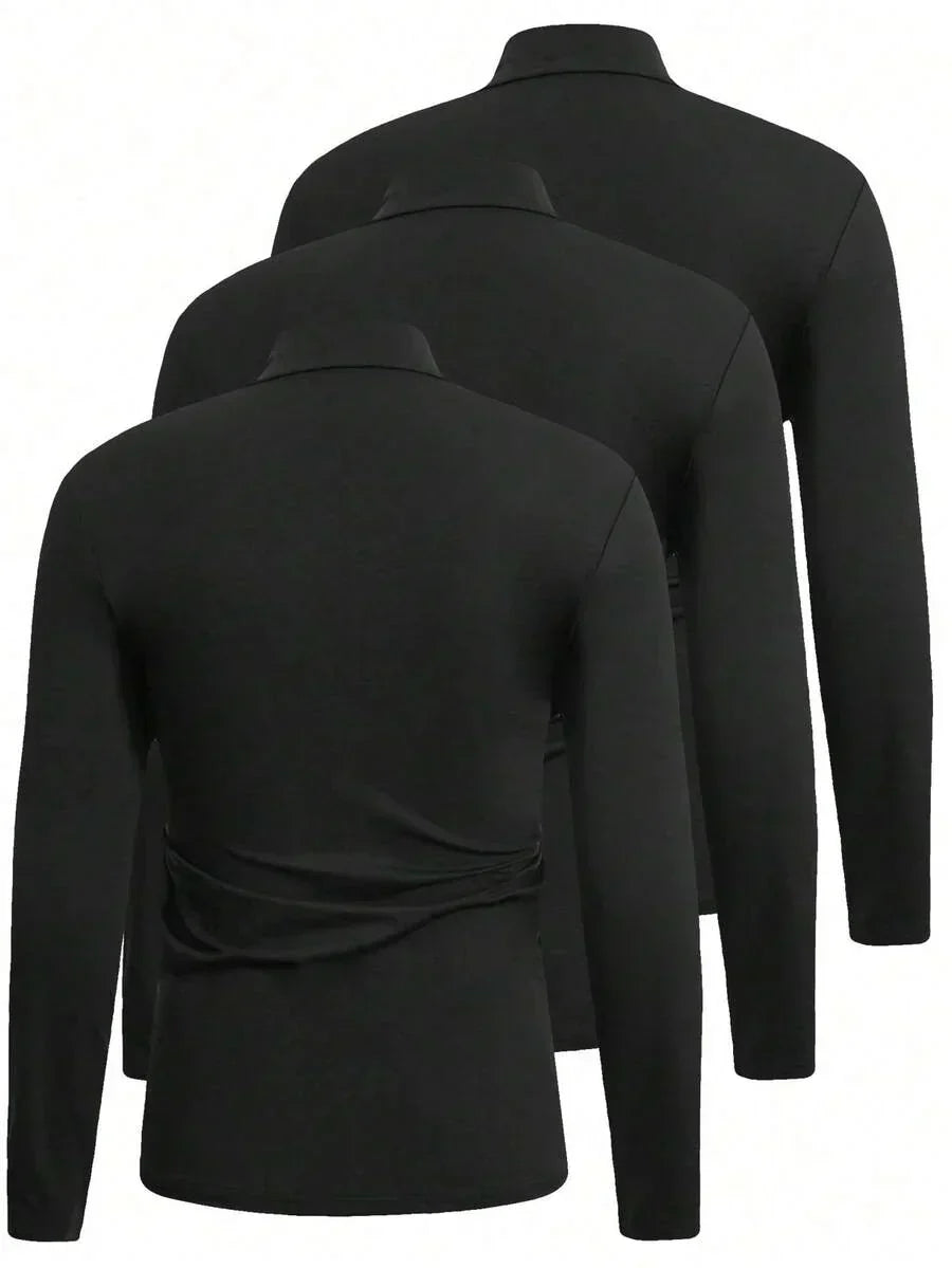Ethan | Essentials Rollkragen 3er-Pack Pullover für Herren mit langen Ärmeln