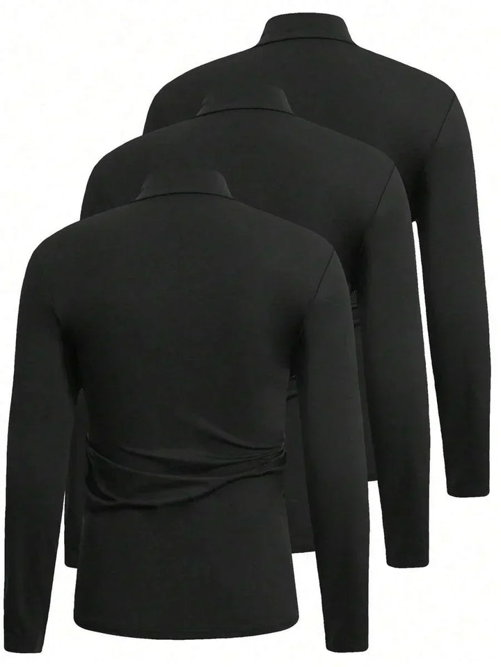 Ethan | Essentials Rollkragen 3er-Pack Pullover für Herren mit langen Ärmeln