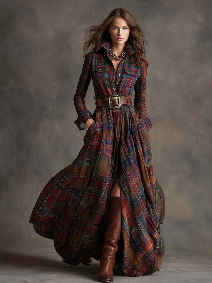 Evelyn | Klassisches, elegantes Hemdkleid für Damen mit langen Ärmeln