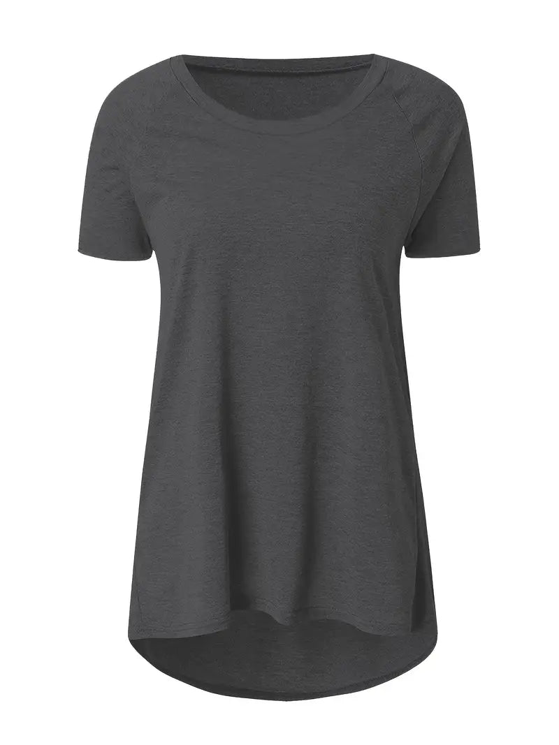 Faye | Lässiges Longline Crew Neck T-Shirt für Damen mit Rundhalsausschnitt