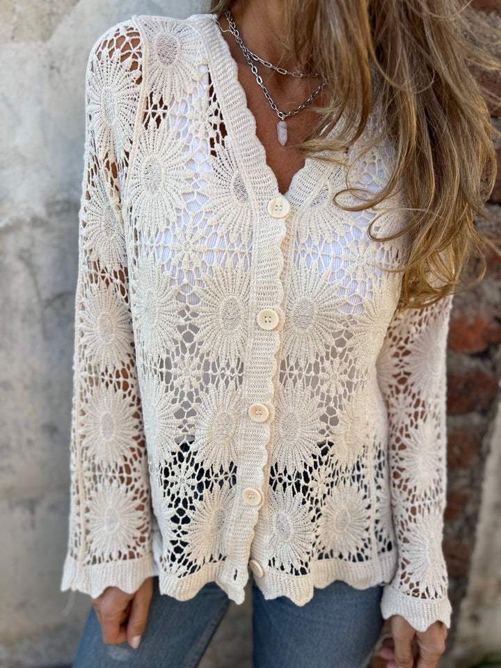 Nadia | Bequemer Cardigan für Damen mit V-Ausschnitt und langen Ärmeln