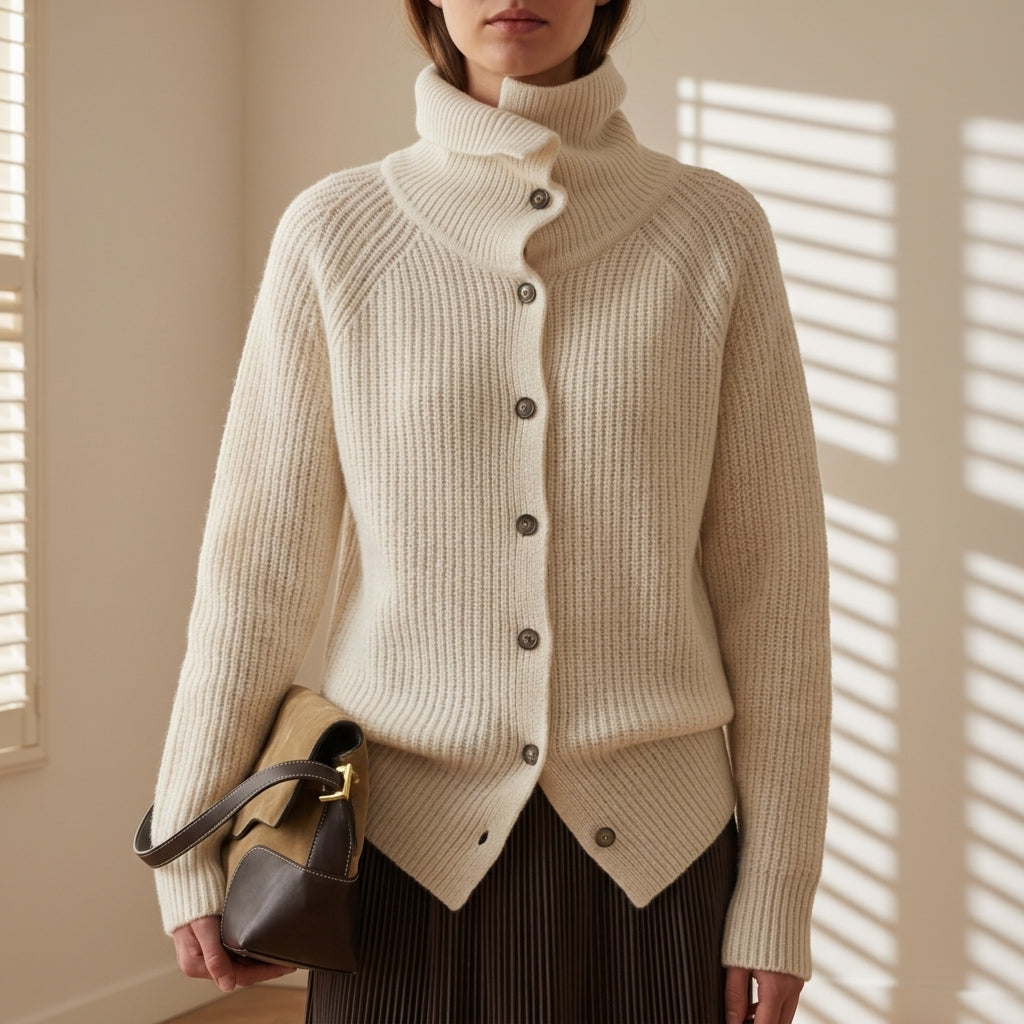 Damen Cardigan mit langen Ärmeln und Knöpfen