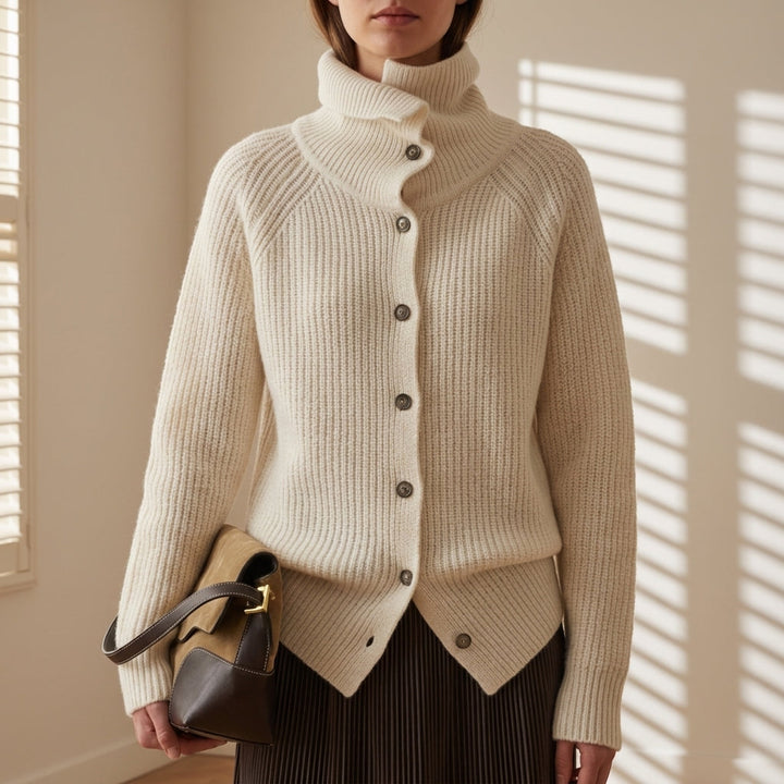 Damen Cardigan mit langen Ärmeln und Knöpfen