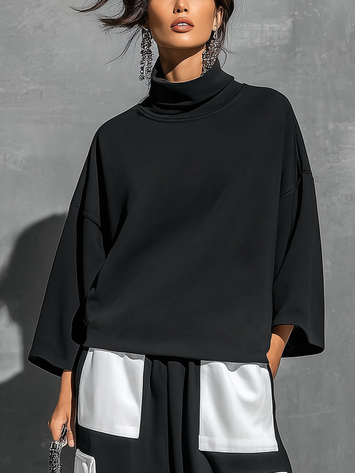Damen Sweatshirt-Set mit Jogger-Cargohose und Taschen
