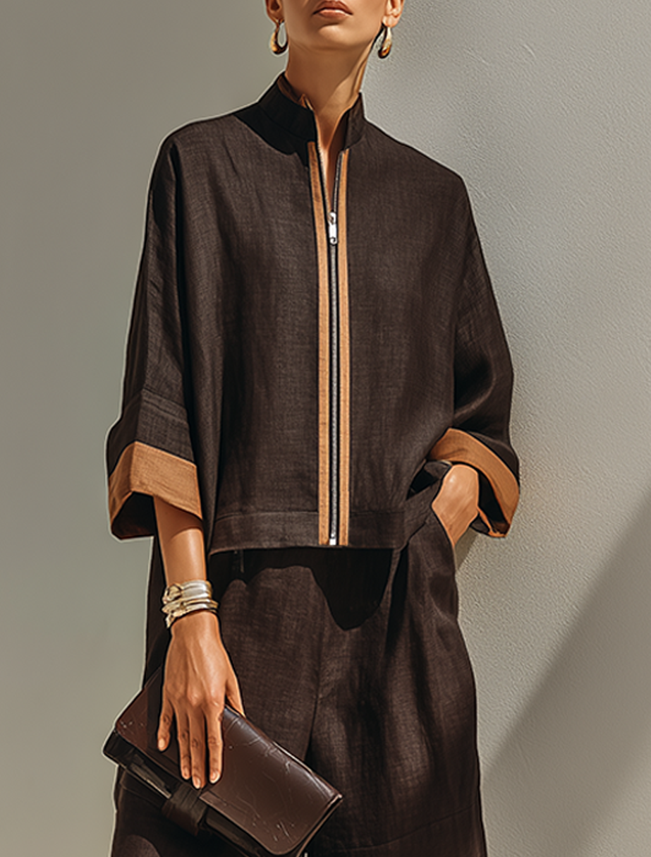 Damen Top-Set mit weiter Cropped-Hose