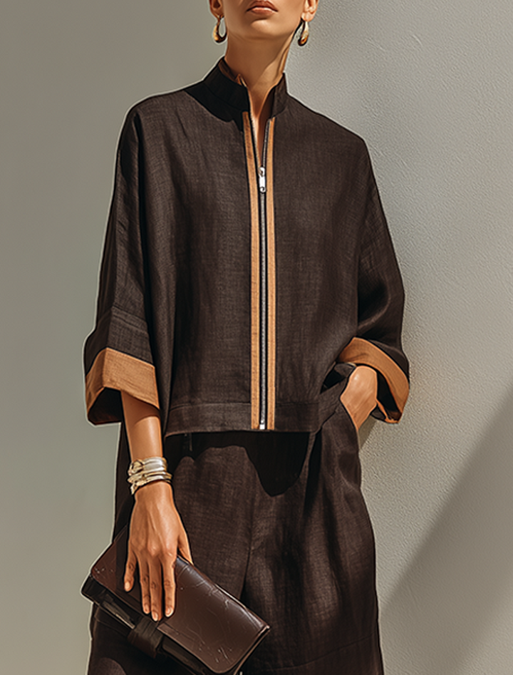 Damen Top-Set mit weiter Cropped-Hose