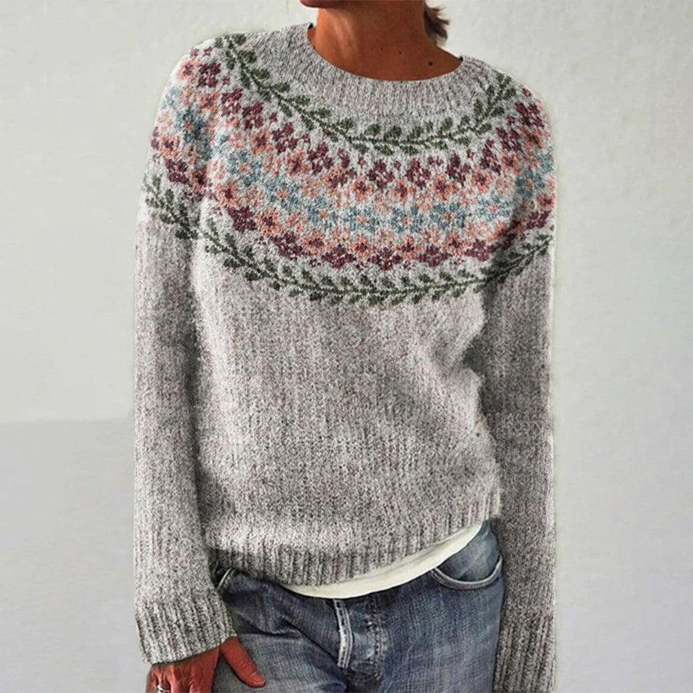 Bridget | Vintage Isländischer Pullover für Damen mit Blumenmuster