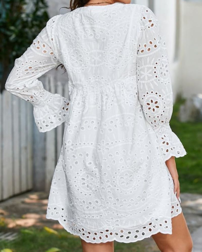 Aimee | Lässiges Kleid mit Blumenmuster und langen Ärmeln