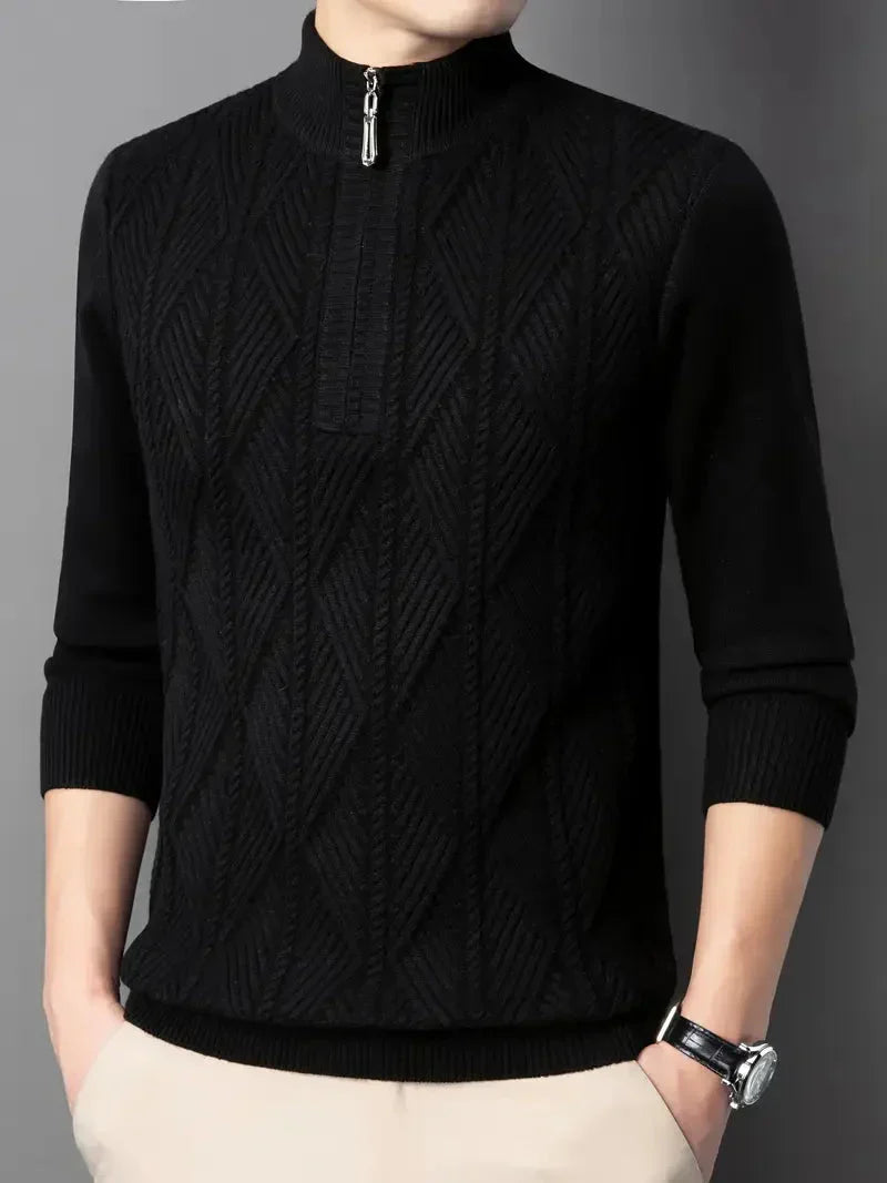 Brit und Boho | Der Everest Kabelstrickpullover mit Stehkragen