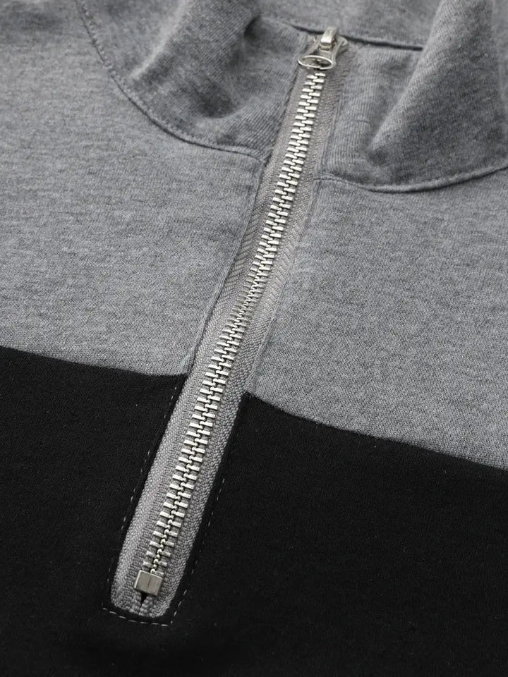Brit und Boho | Der Aspen Colorblock Quarter-Zip Cardigan für Herren