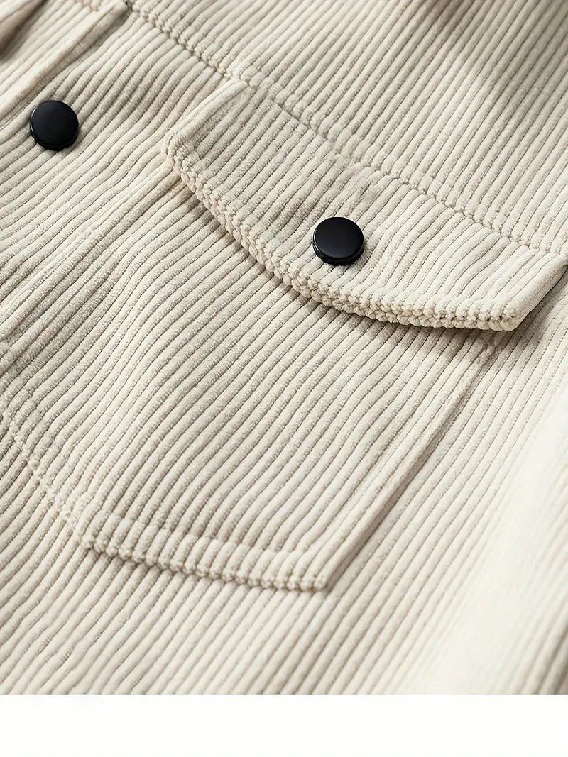 Elegante Cordjacke für Herren mit langen Ärmeln