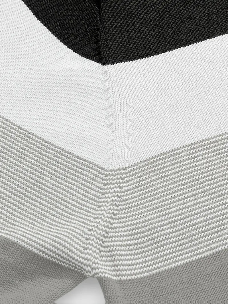 Brit und Boho | Der Luxe Colorblock Quarter Zip mit langen Ärmeln Cardigan