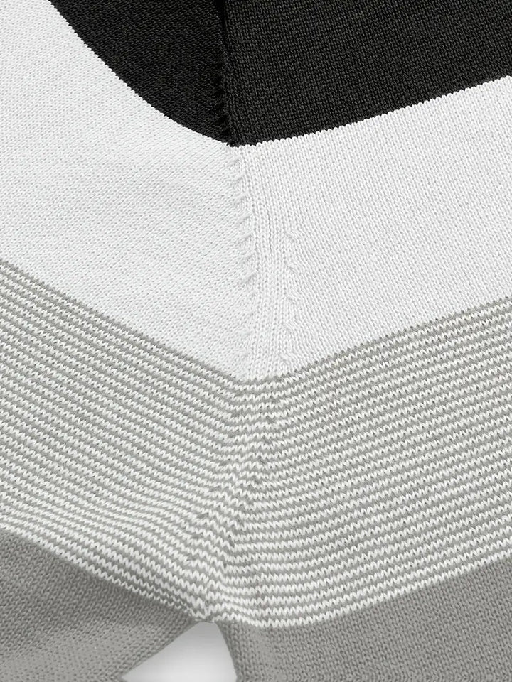 Brit und Boho | Der Luxe Colorblock Quarter Zip mit langen Ärmeln Cardigan
