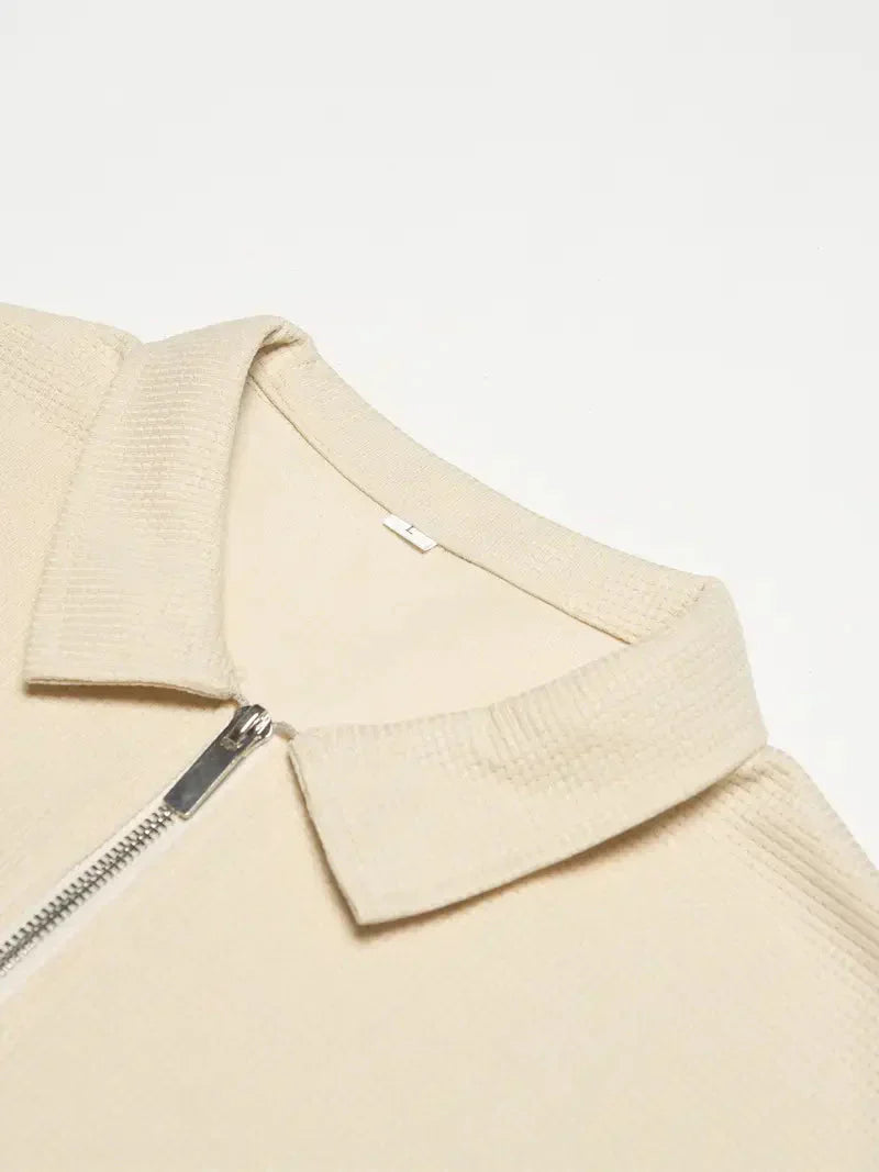 Brit und Boho | Das Sommer-Zip-Polo mit langen Ärmeln Poloshirt