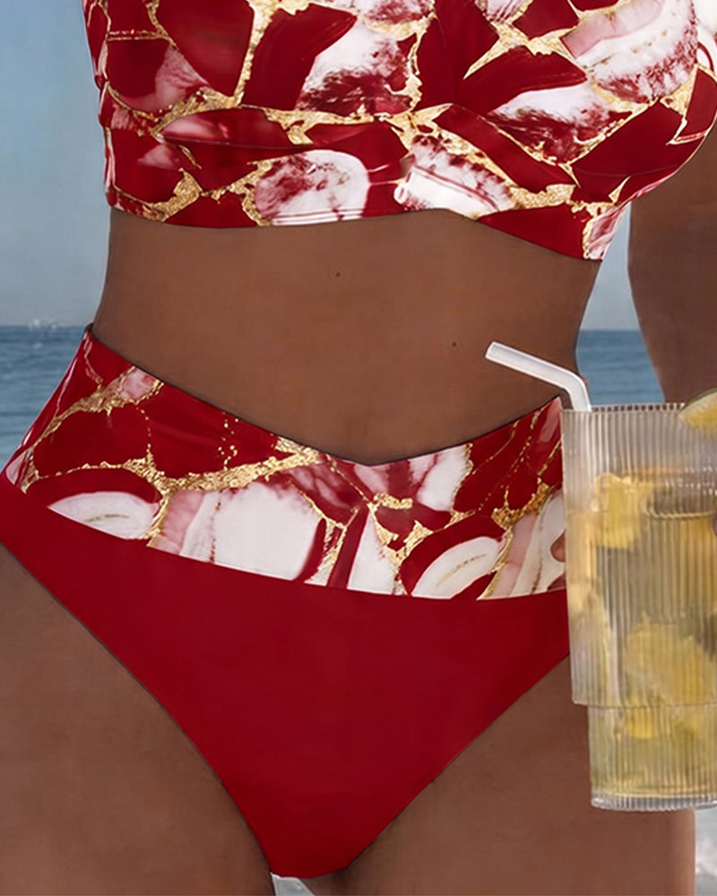 Luna | Damen V-Ausschnitt Strap Bikini mit Bindung
