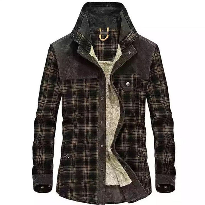 Herren Karo-Hemdjacke mit Taschen und Knöpfen