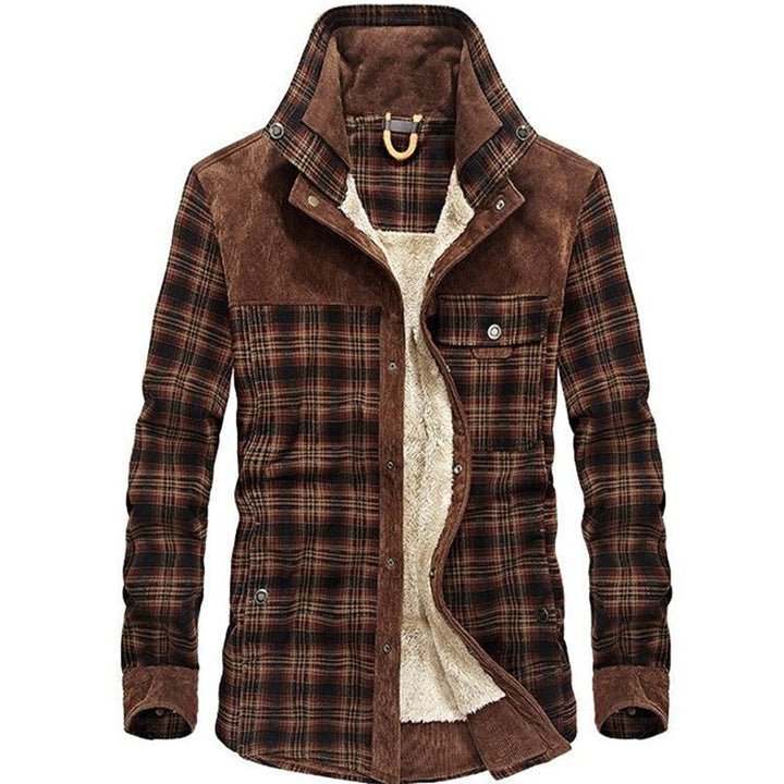 Herren Karo-Hemdjacke mit Taschen und Knöpfen
