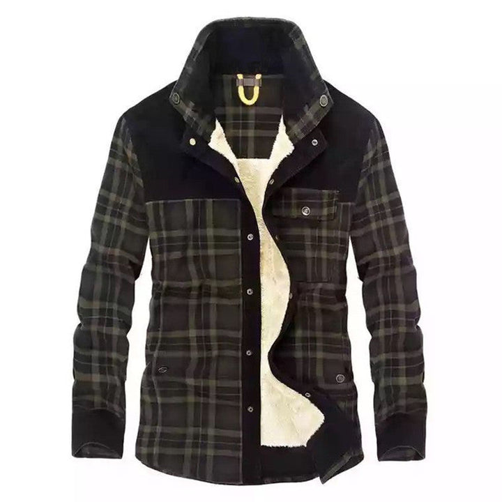 Herren Karo-Hemdjacke mit Taschen und Knöpfen