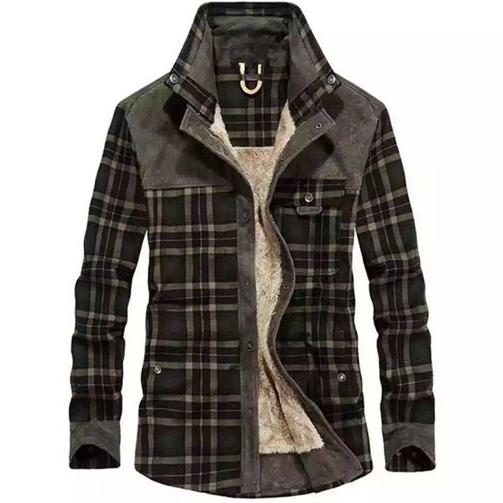 Herren Karo-Hemdjacke mit Taschen und Knöpfen