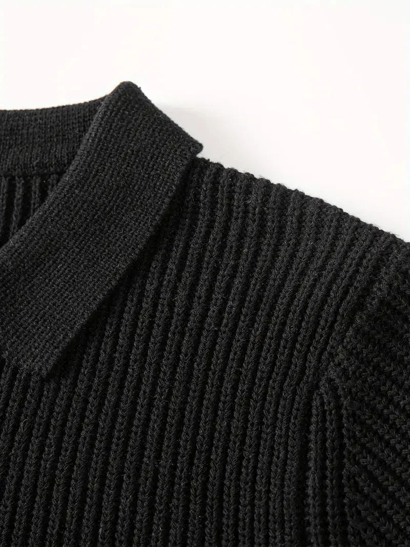 Brit und Boho | Der moderne schlanke Quarter Zip mit Rundhalsausschnitt Cardigan