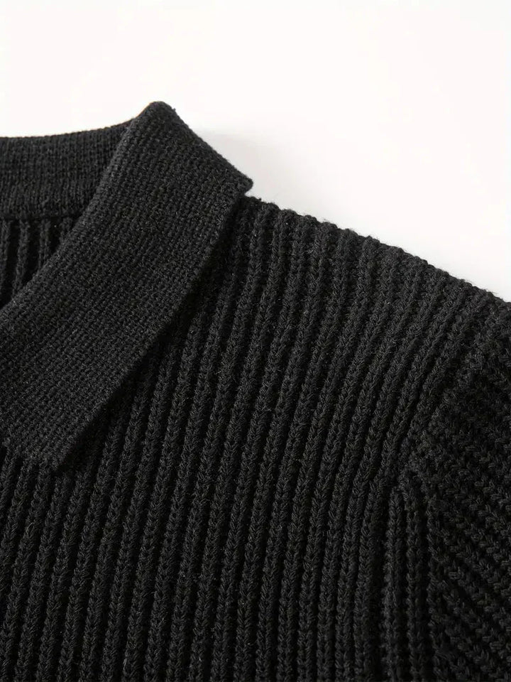 Brit und Boho | Der moderne schlanke Quarter Zip mit Rundhalsausschnitt Cardigan