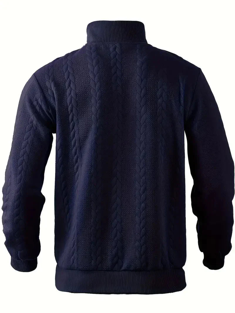 Brit und Boho | Lässiger Jacquard Quarter-Zip Pullover