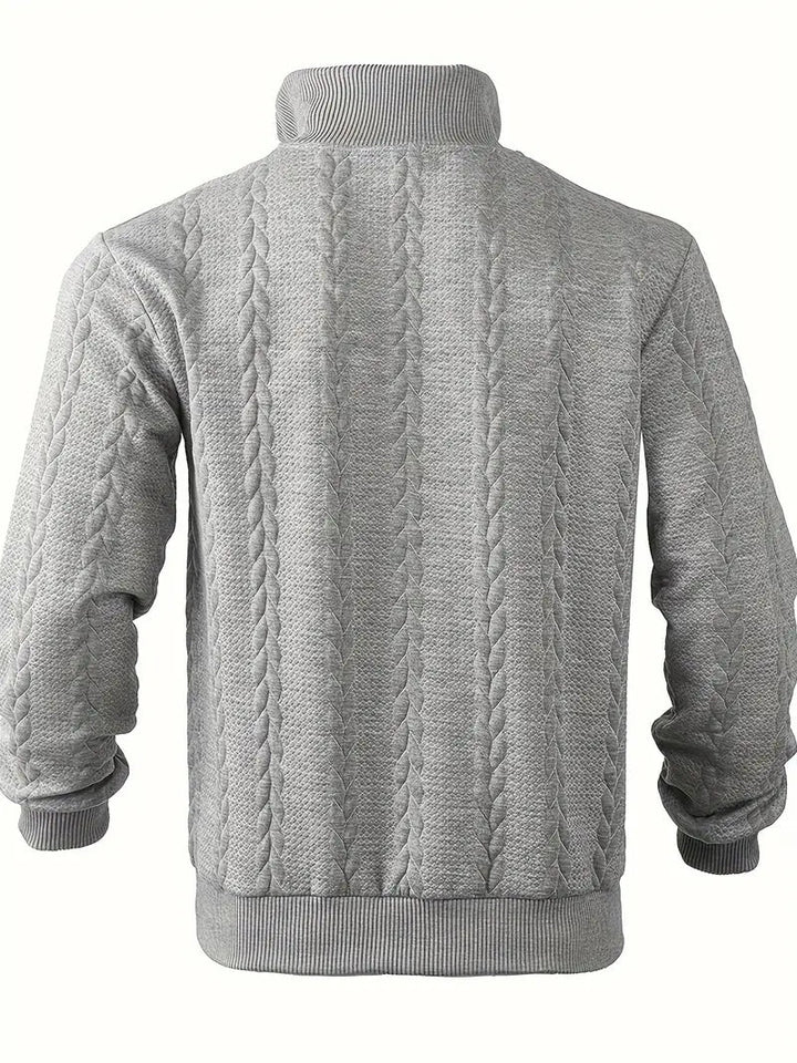 Brit und Boho | Lässiger Jacquard Quarter-Zip Pullover