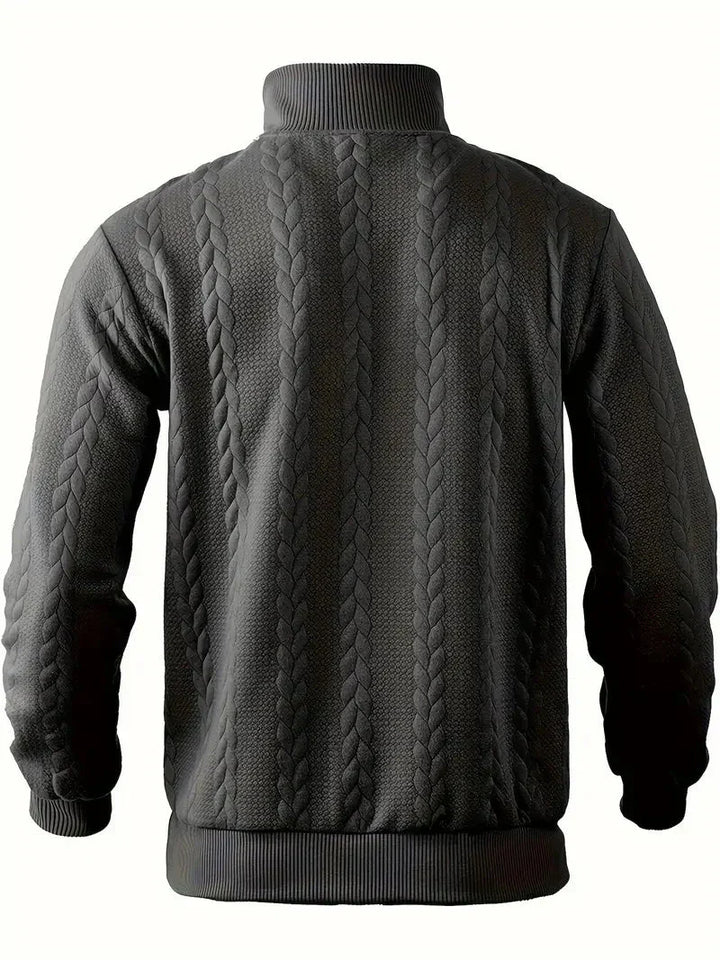 Brit und Boho | Lässiger Jacquard Quarter-Zip Pullover