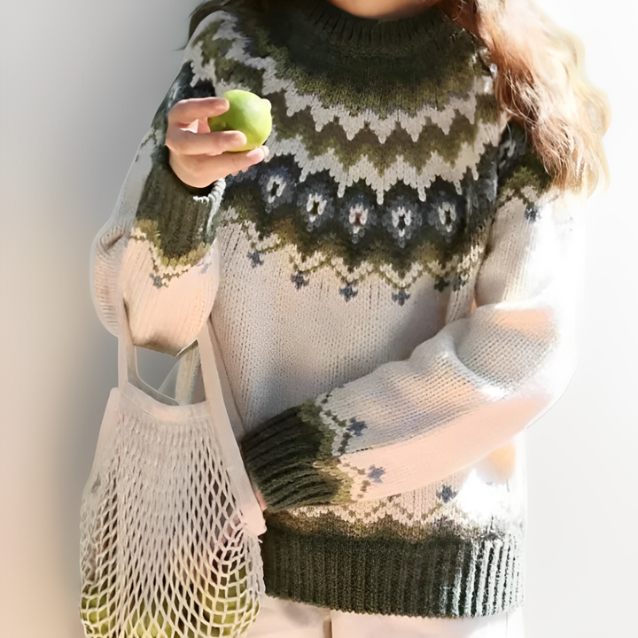 Aste | Gemütlicher und Stilvoller Vintage-Pullover mit Rundhalsausschnitt