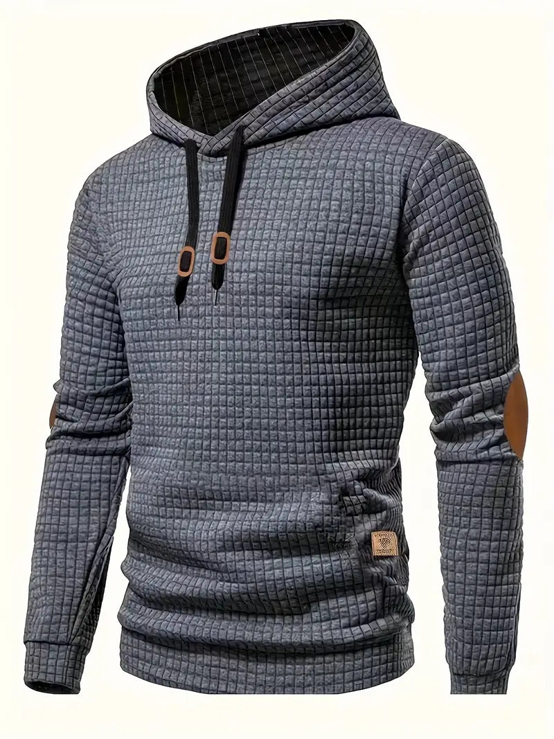 Emanuele | Männer Waffel Casual Hoodies für Herren mit Kapuze und langen Ärmeln