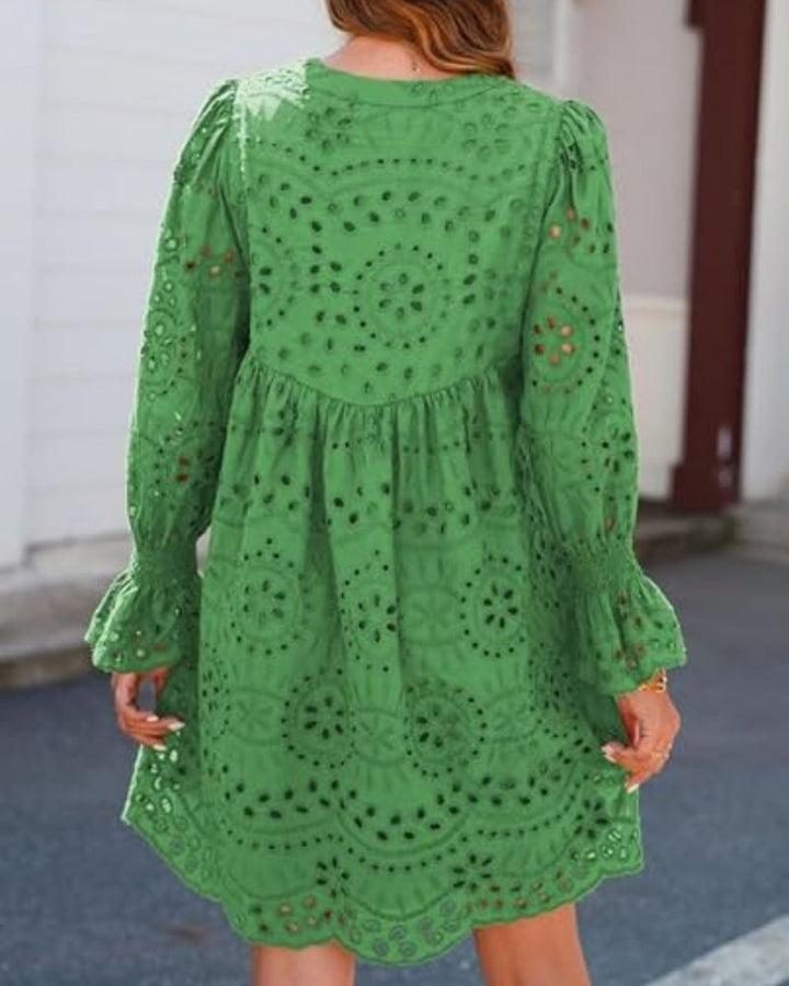 Aimee | Lässiges Kleid mit Blumenmuster und langen Ärmeln