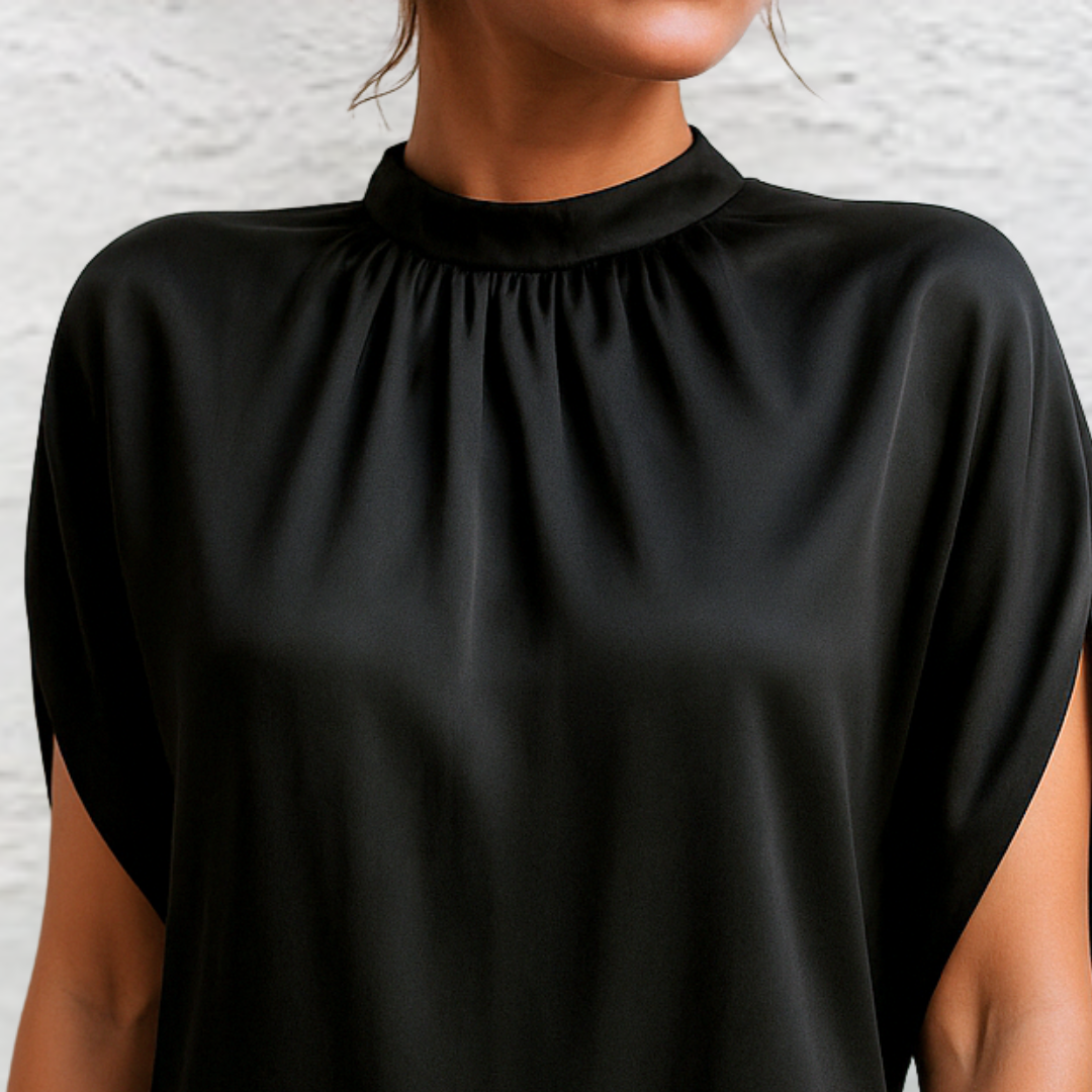 Trudy | Elegantes schmeichelhaftes Kleid mit Rundhalsausschnitt und langen Ärmeln