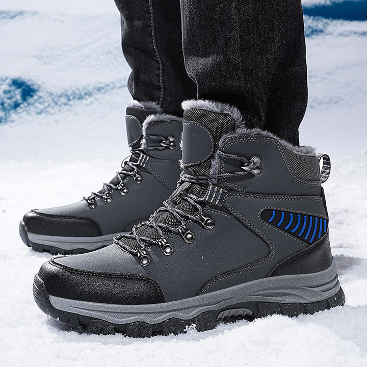 Herren Winterstiefel mit rutschfester Sohle und Schnürung
